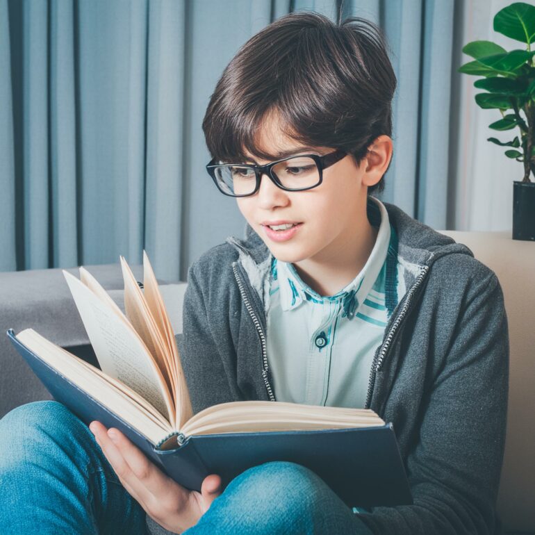 ragazzino che legge un libro 54088