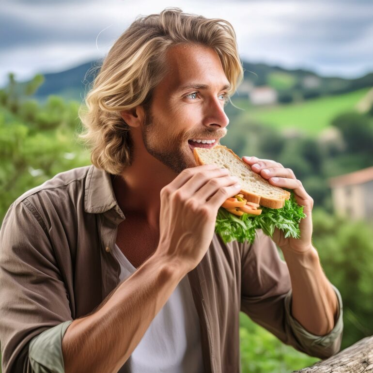 Firefly crea un uomo biondo che mangia un panino